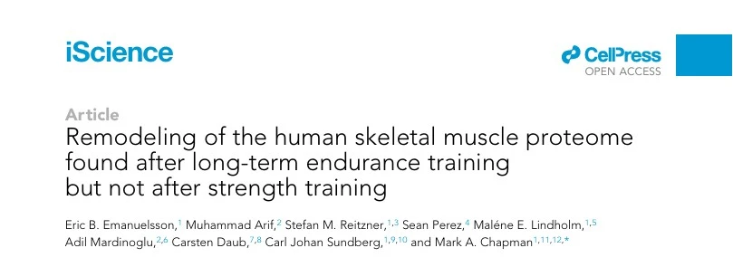 Remodeling of the human skeletal muscle proteome found after long-term endurance training but not after strength training