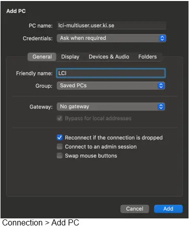 How to connect to the Remote desktop from a Mac