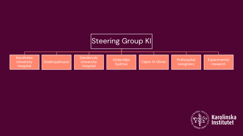 Boxes with text describing the structure of the centre.