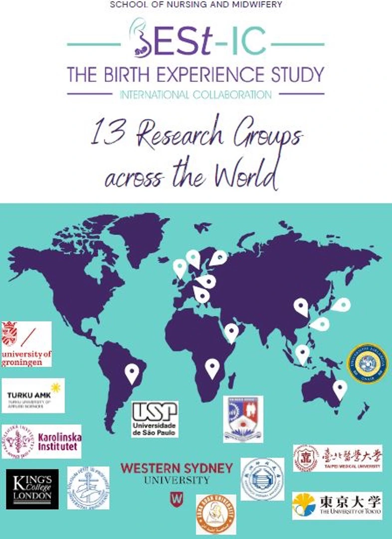 illustration with world map and logos