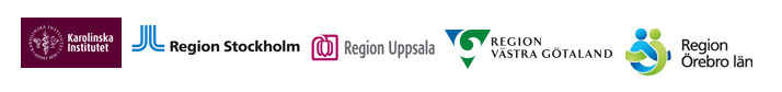 Loggor för samarbetande regioner. Stockholm, Uppsala, Västra Götaland och Örebro