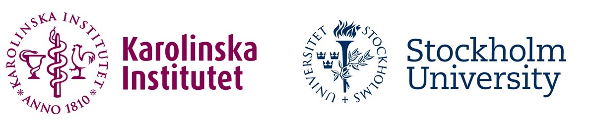 Logotypes for Karolinska Institutet and Stockholm University