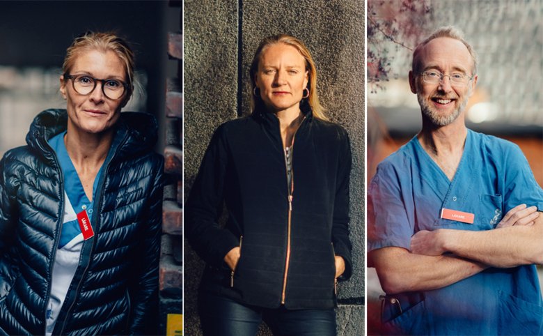 Photo montage with the three researchers named in the caption.