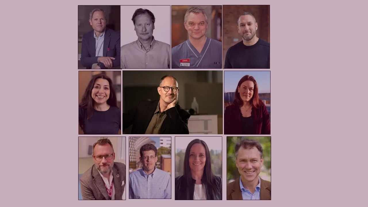 Collage with small portrait photos of the members in Labmed Managment team.