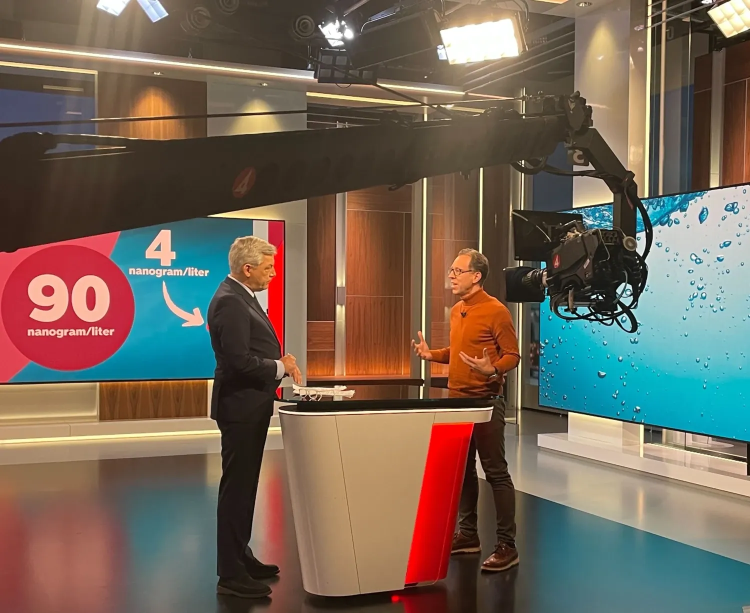 Two men in a tv studio