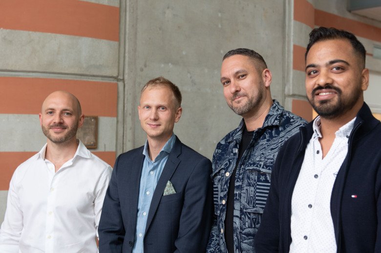 (From left) Oscar Wiklander, Joel Nordin, Samir EL Andaloussi and Dhanu Gupta.