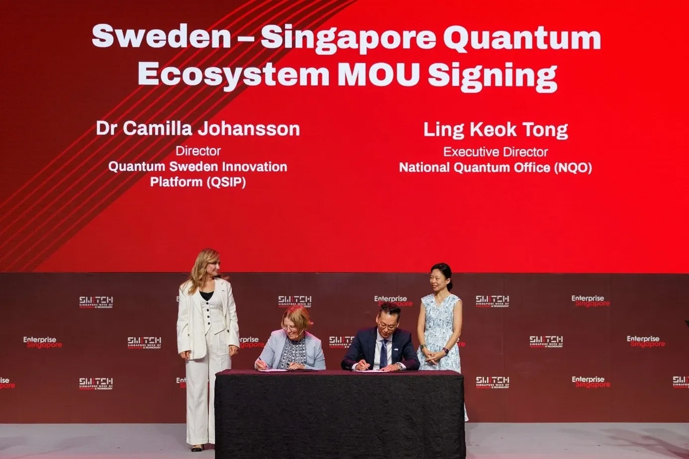 The agreement was signed in Singapore by Mr. Ling Keok Tong, NQO, and Dr. Camilla Johansson, QSIP, witnessed by ministers Ms Ebba Busch from Sweden and Ms Jasmin Lau from Singapore.