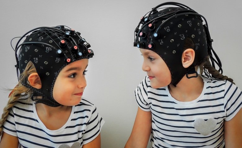 Children wearing NIRx Medical Technologies LLC