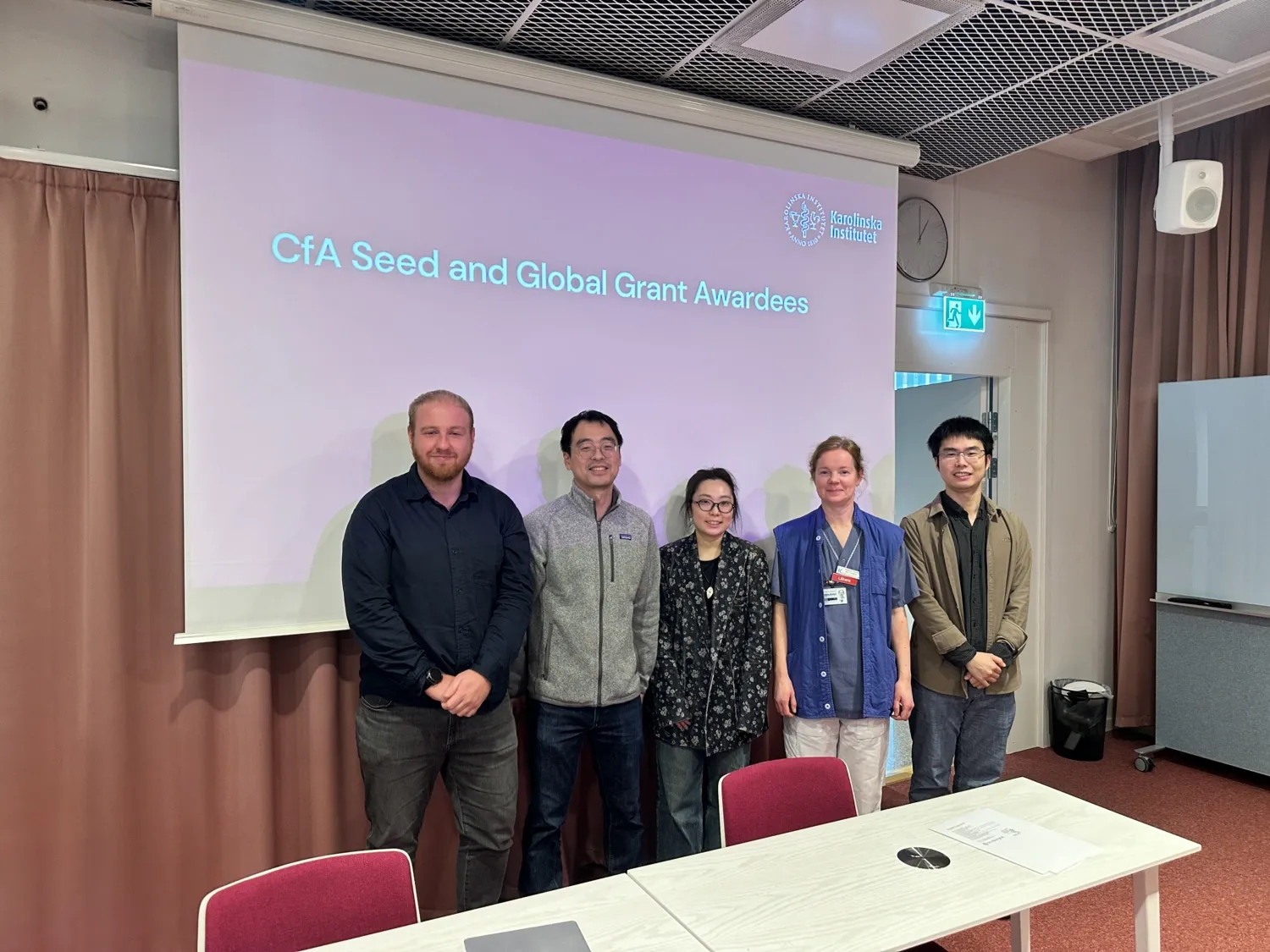 Bild på fem personer som fick forskningsanslag från CfA år 2025