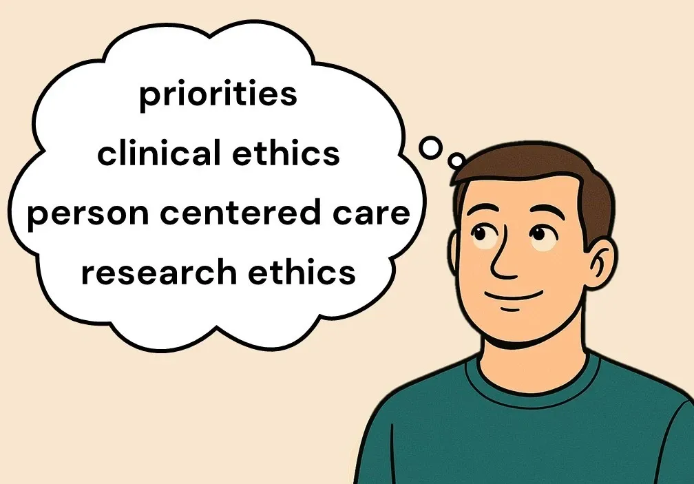 Thinking man with wordcloud