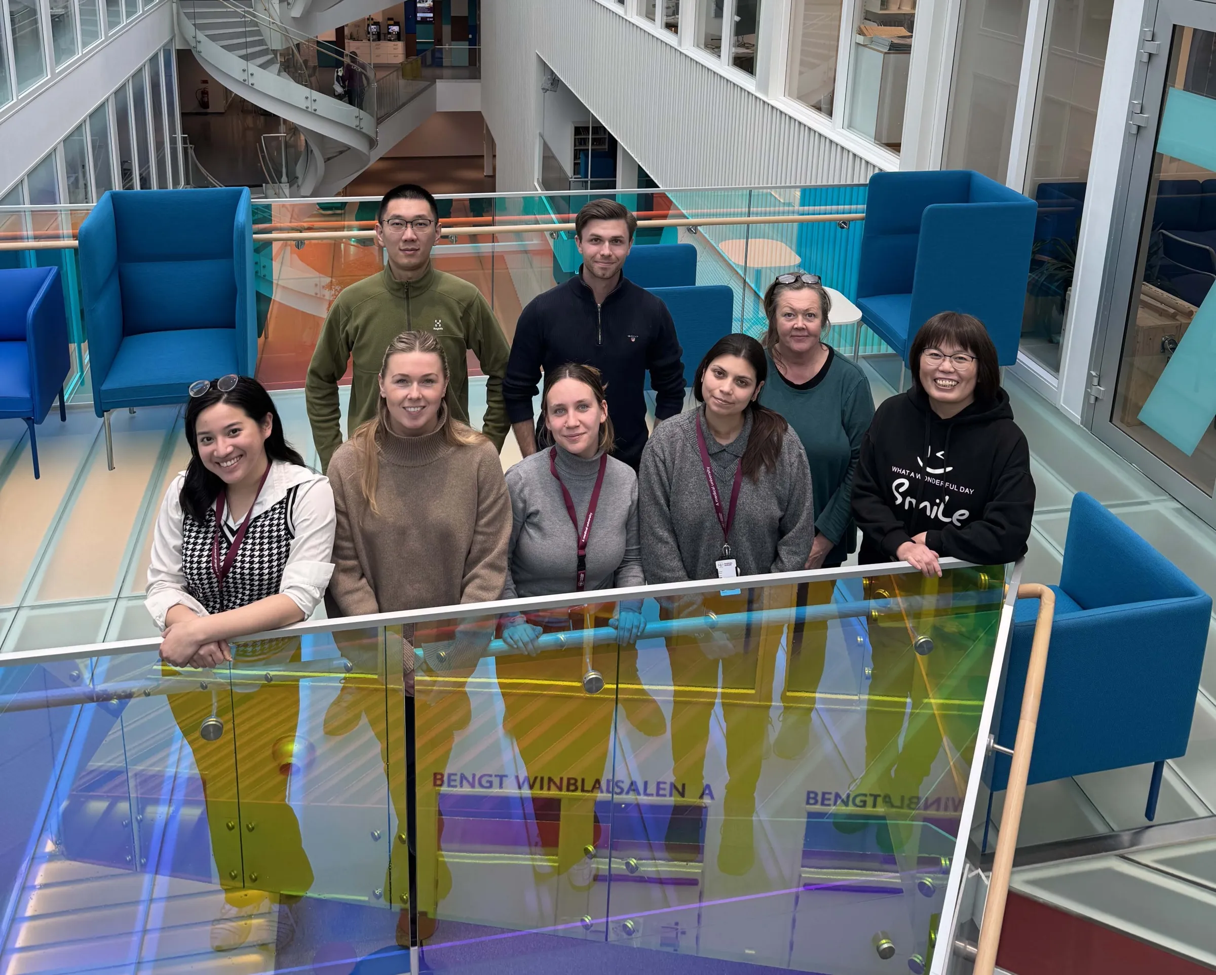 Group photo taken from above.