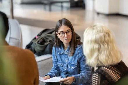 People interacting in the Widerströmska building