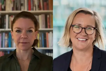Dubbelporträtt till två forskare som fått KI Pain Network Collaborative Seed Grant 2025