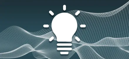 Tecknad glödlampa omgiven av ett nät.