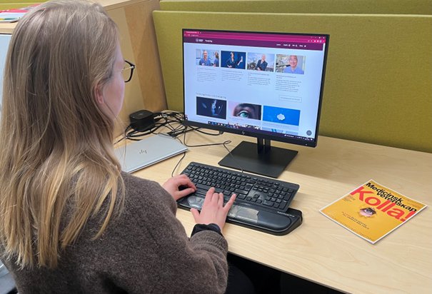 Person som tittar på KI:s webb