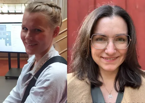 Two portraits of women.